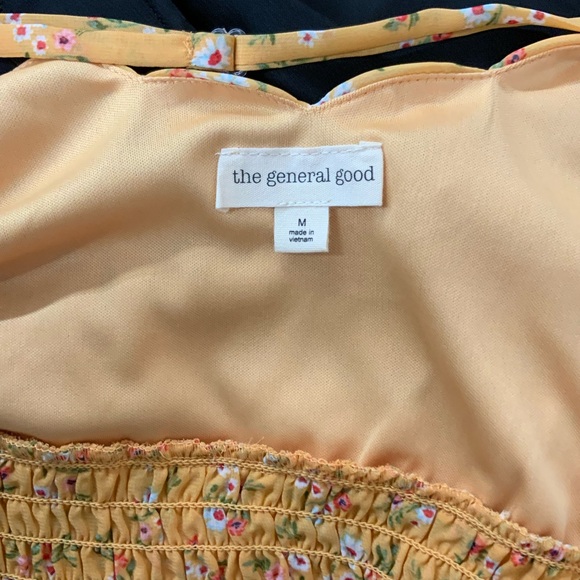 #68 NWOT The General Good Yellow Floral Tank Top Size Medium - Picture 3 of 3